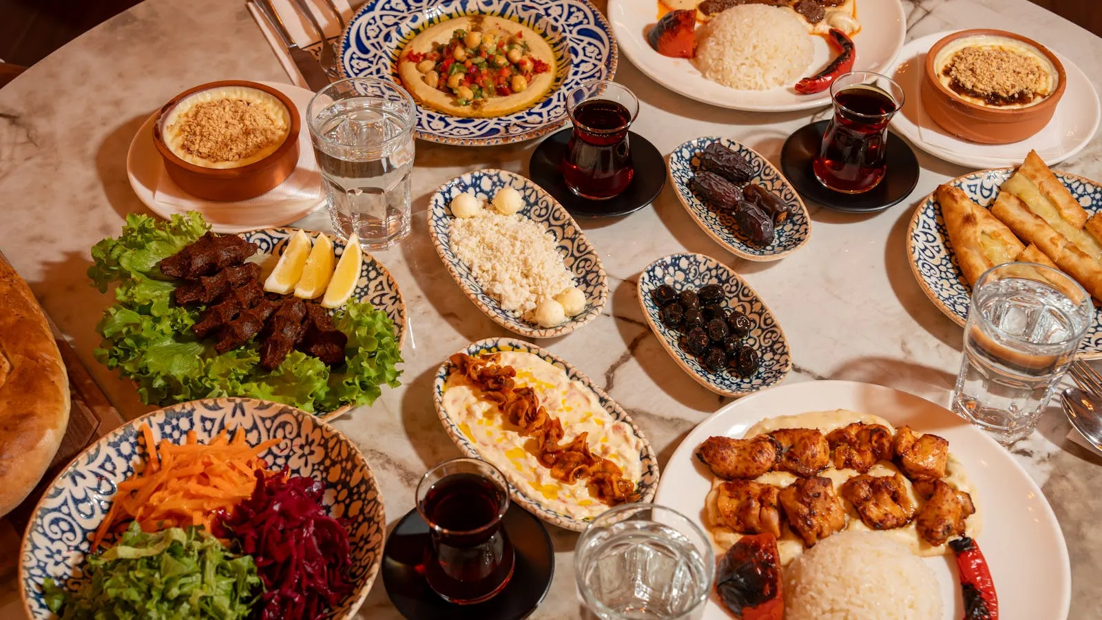 Colourful spice stall at a Turkish bazaar