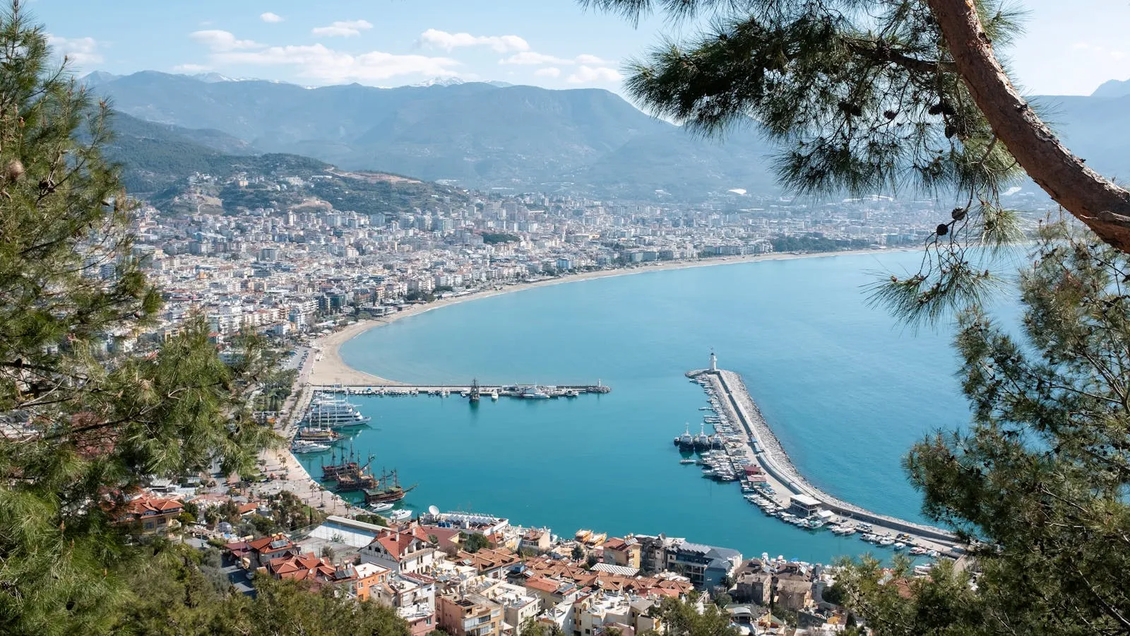 Aerial view across the diverse Turkish landscape
