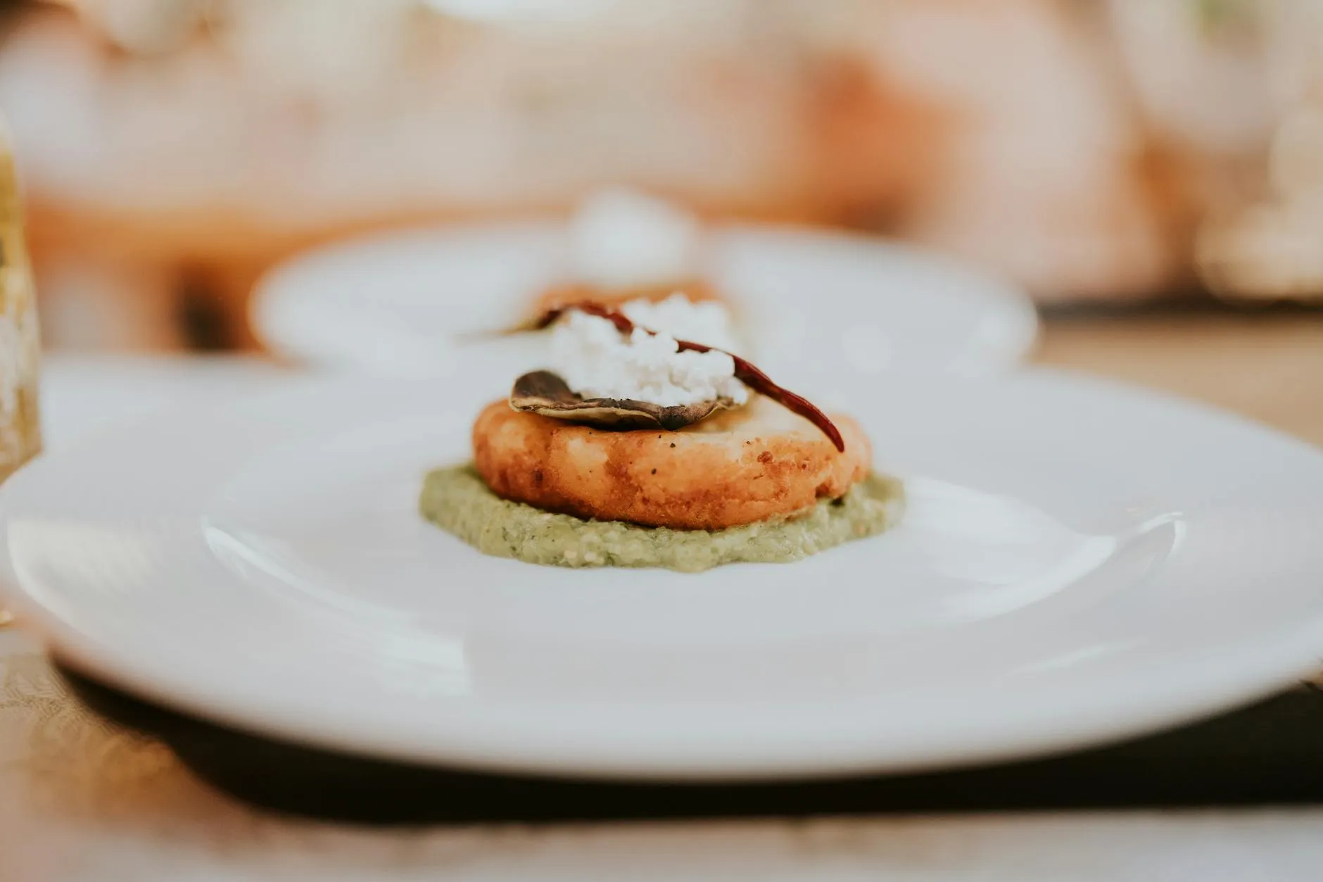 Elegantly plated fine dining dish at a Dubai restaurant
