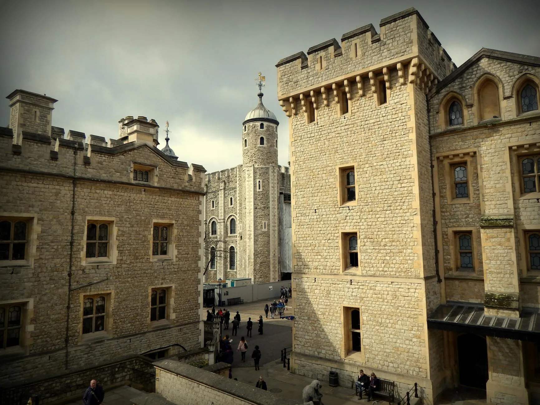 Tower of London with the White Tower and medieval walls