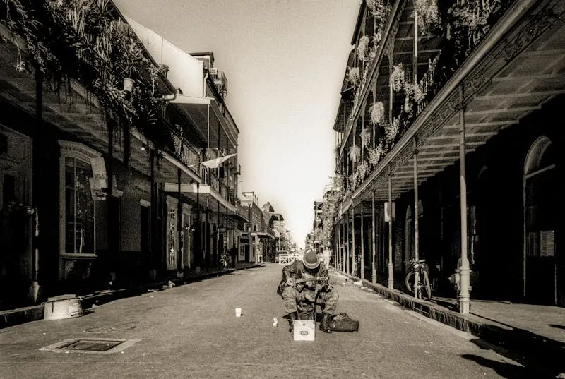 Jazz musicians performing in the French Quarter of New Orleans