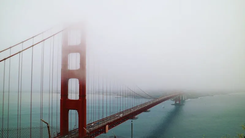 Golden Gate Bridge emerging from San Francisco fog